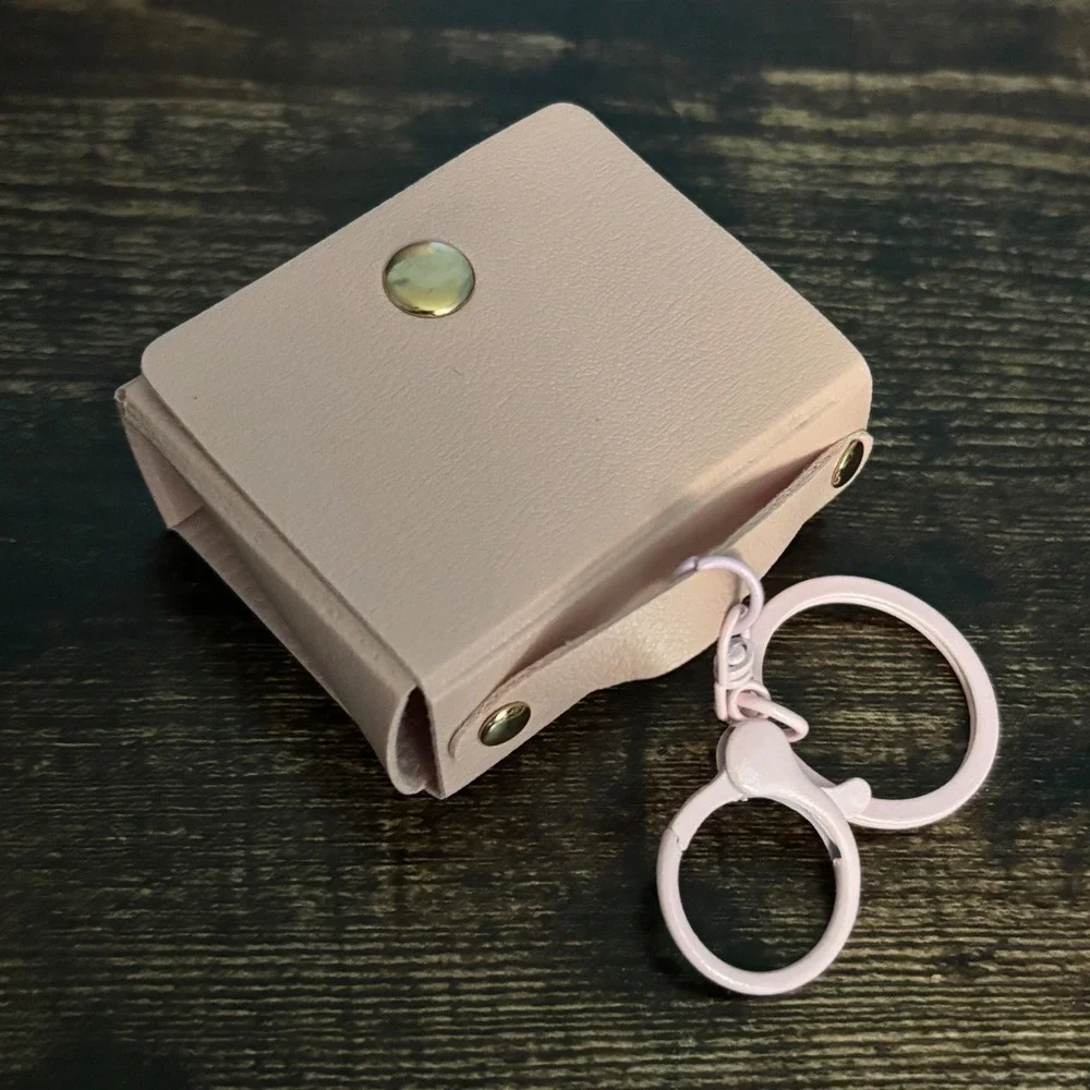 Mini Pink Faux Leather Satchel Keychain Pouch Coin Purse Bag Charm